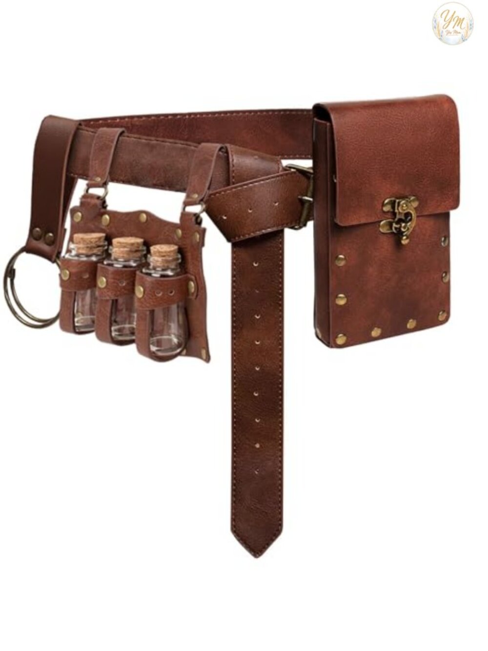 Faux Leather Renaissance Belt Pouch Fanny Pack Potion Bottle Skirt Hike Belt